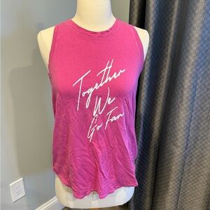 Peloton Fuchsia Muscle tank- Together We Go Far- racerback tank